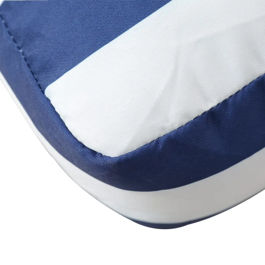 Coussin de palette rayure bleue/blanche 58x58x10 cm tissu - 7