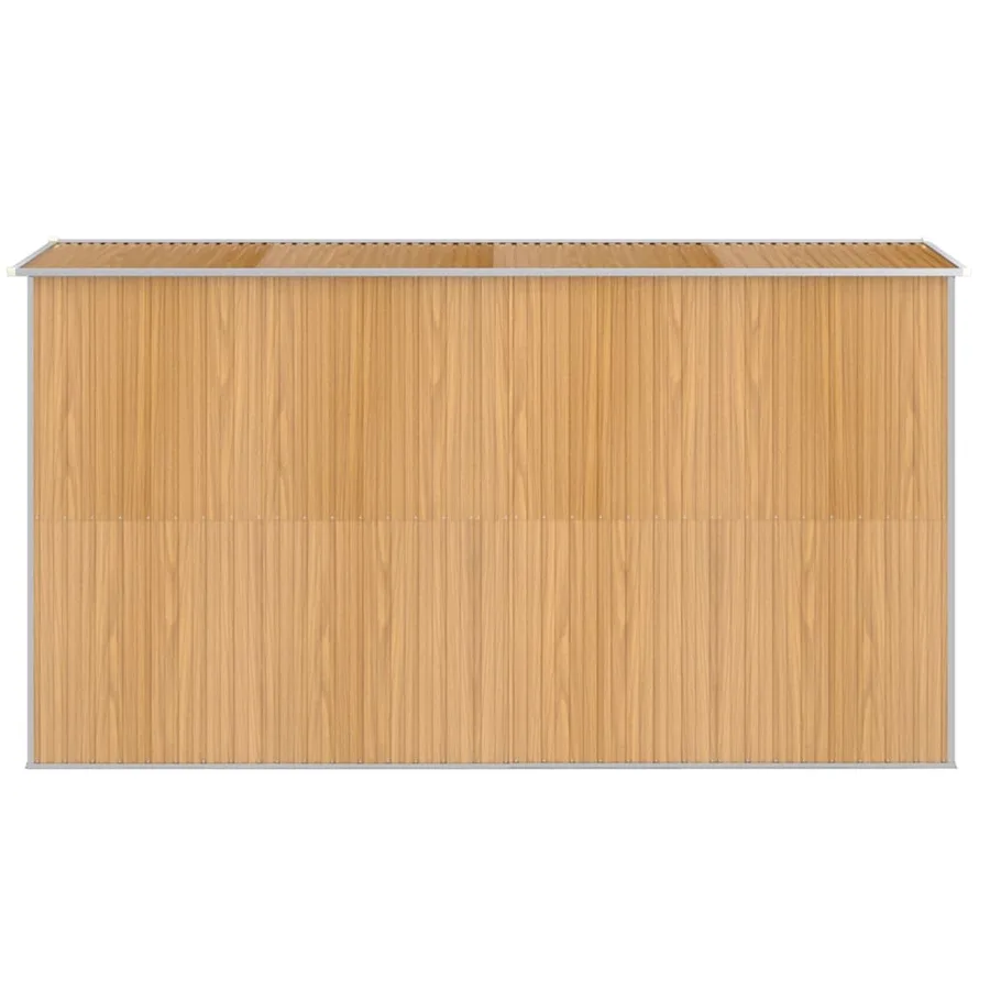 Abri de jardin Marron clair 192x357x223 cm Métal galvanisé - 5