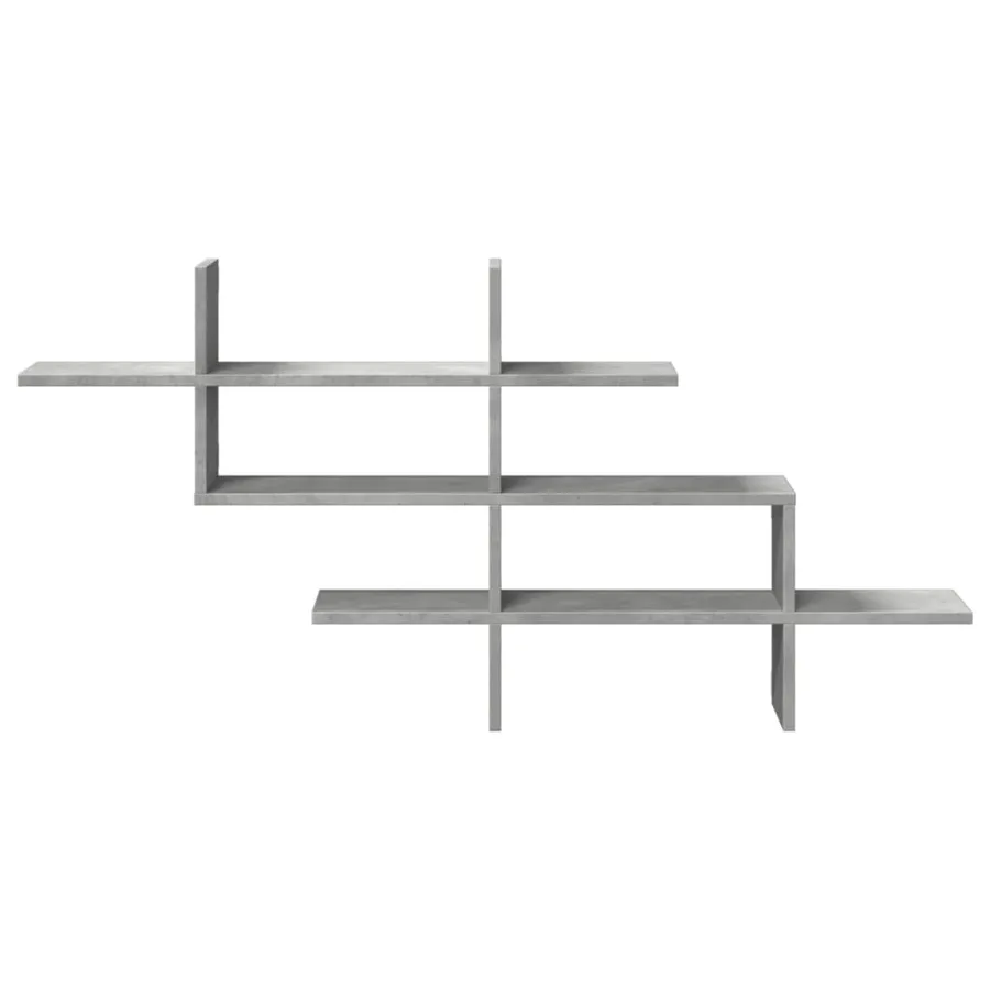 Étagère murale gris béton 124,5x18x60,5 cm bois d'ingénierie - 4