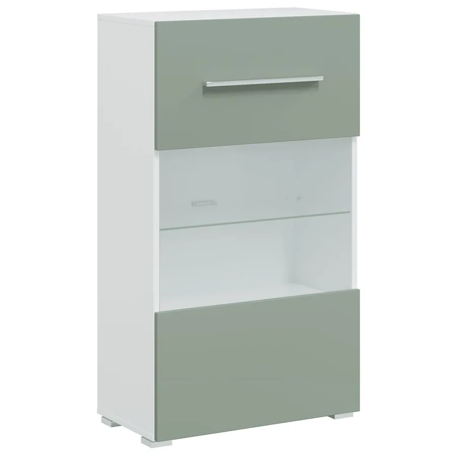 Meubles TV avec lumière LED 5 pcs vert olive bois d'ingénierie - 7