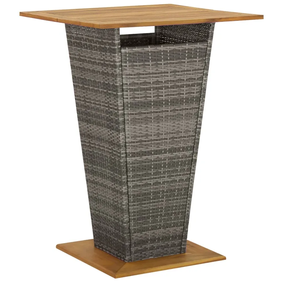 Ensemble de bar de jardin 5 pcs avec coussins gris poly rotin - 5