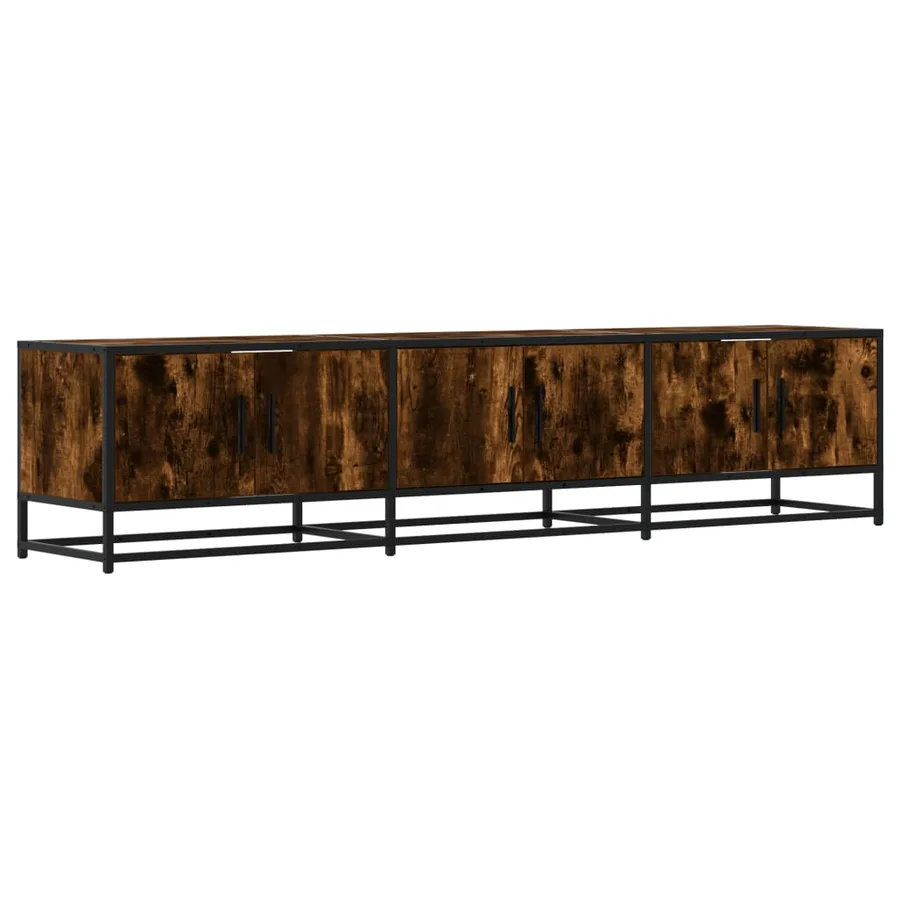 Meuble TV chêne fumé 180x35x41 cm bois d'ingénierie - 2