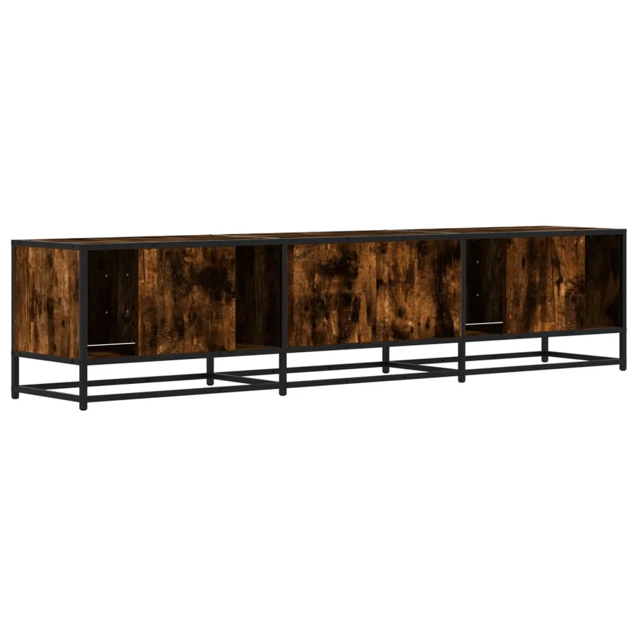 Meuble TV chêne fumé 180x35x41 cm bois d'ingénierie - 6