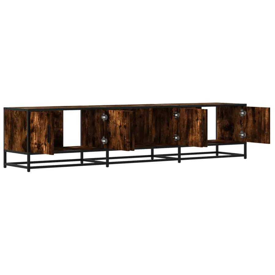 Meuble TV chêne fumé 180x35x41 cm bois d'ingénierie - 7