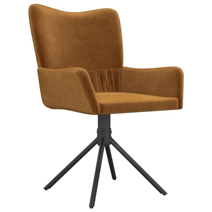 Chaises pivotantes à manger lot de 2 Marron Velours - 4