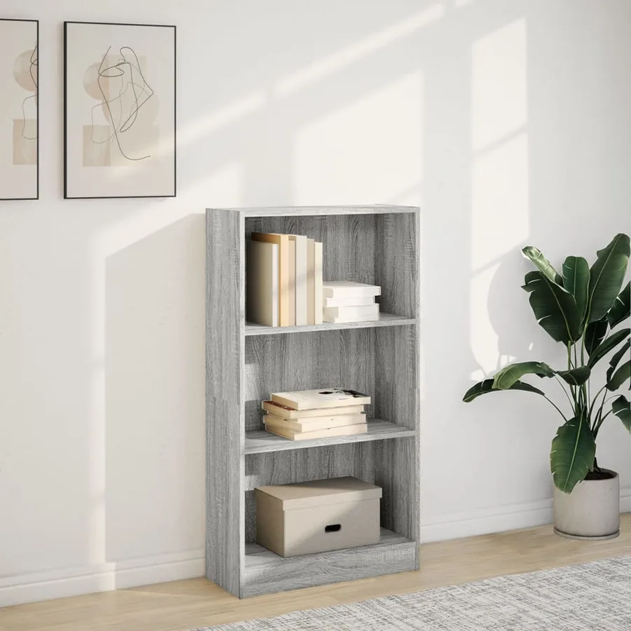 Bibliothèque sonoma gris 60x24x109 cm bois d'ingénierie - 3