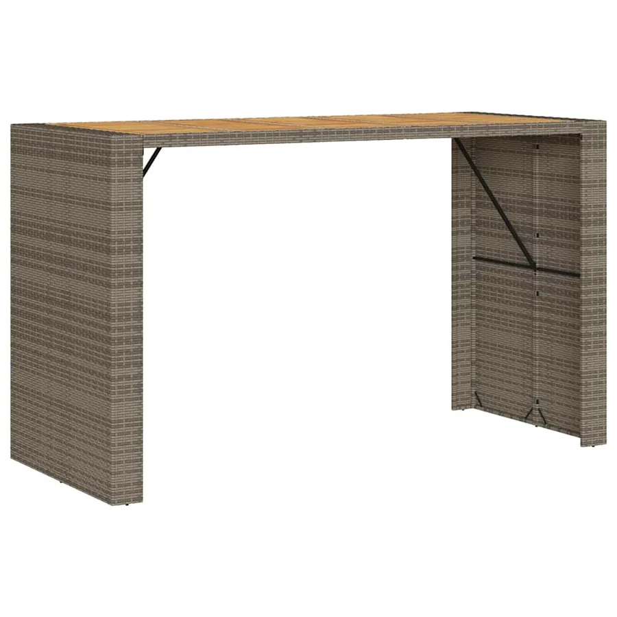 Ensemble de bar de jardin 5 pcs avec coussins gris poly rotin - 4