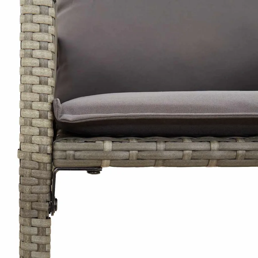 Ensemble de bar de jardin 5 pcs avec coussins gris poly rotin - 7