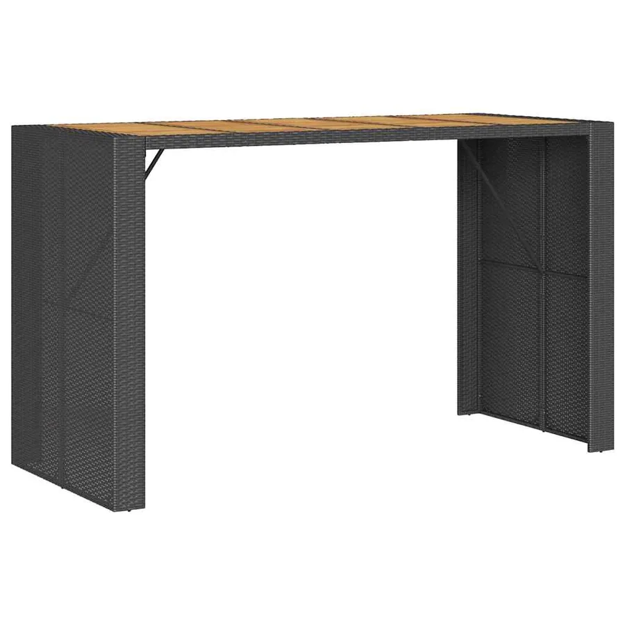 Ensemble de bar de jardin 5 pcs avec coussins noir poly rotin - 4
