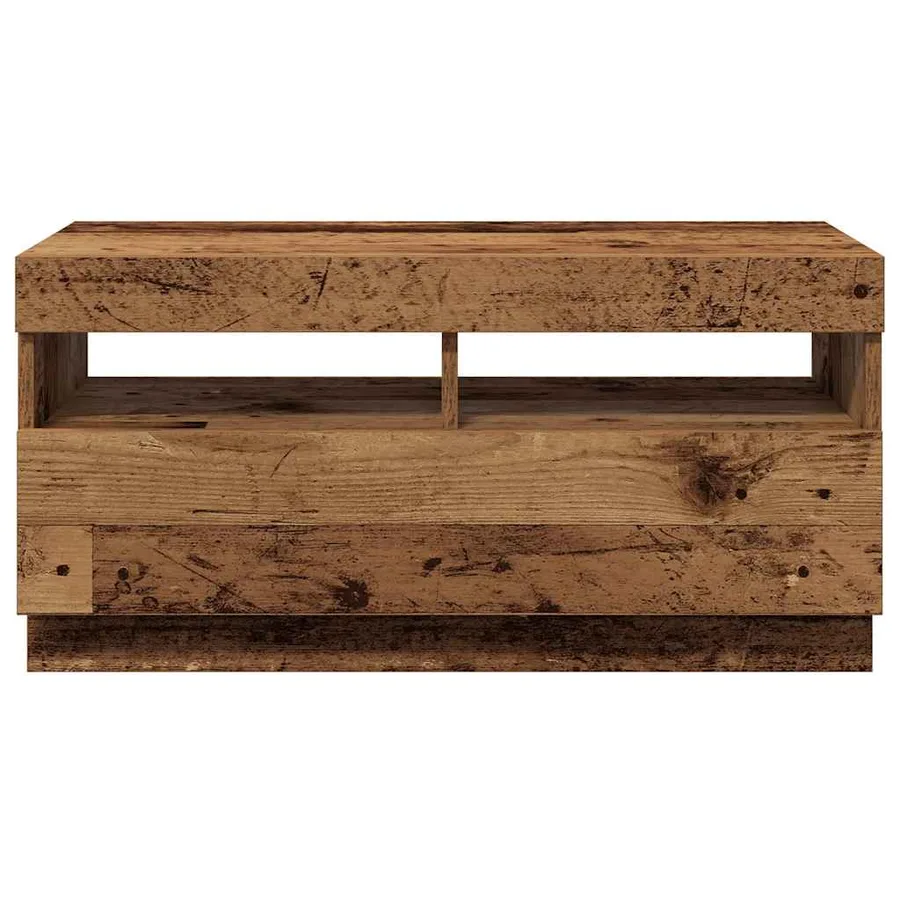 Meuble TV avec lumières LED vieux bois bois d'ingénierie - 7