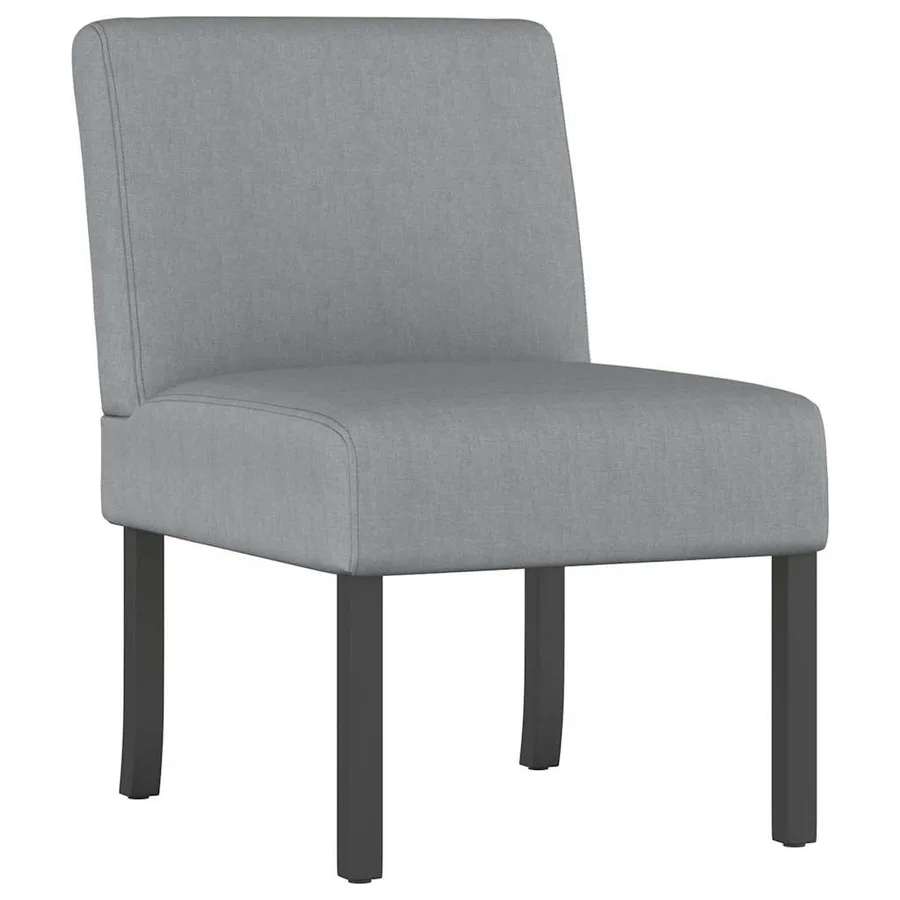 Fauteuil sans accoudoirs gris clair tissu - 2