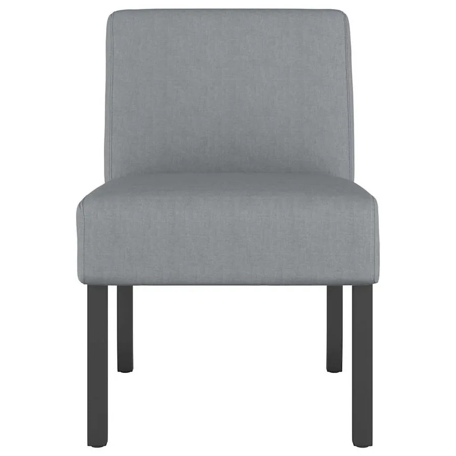 Fauteuil sans accoudoirs gris clair tissu - 3