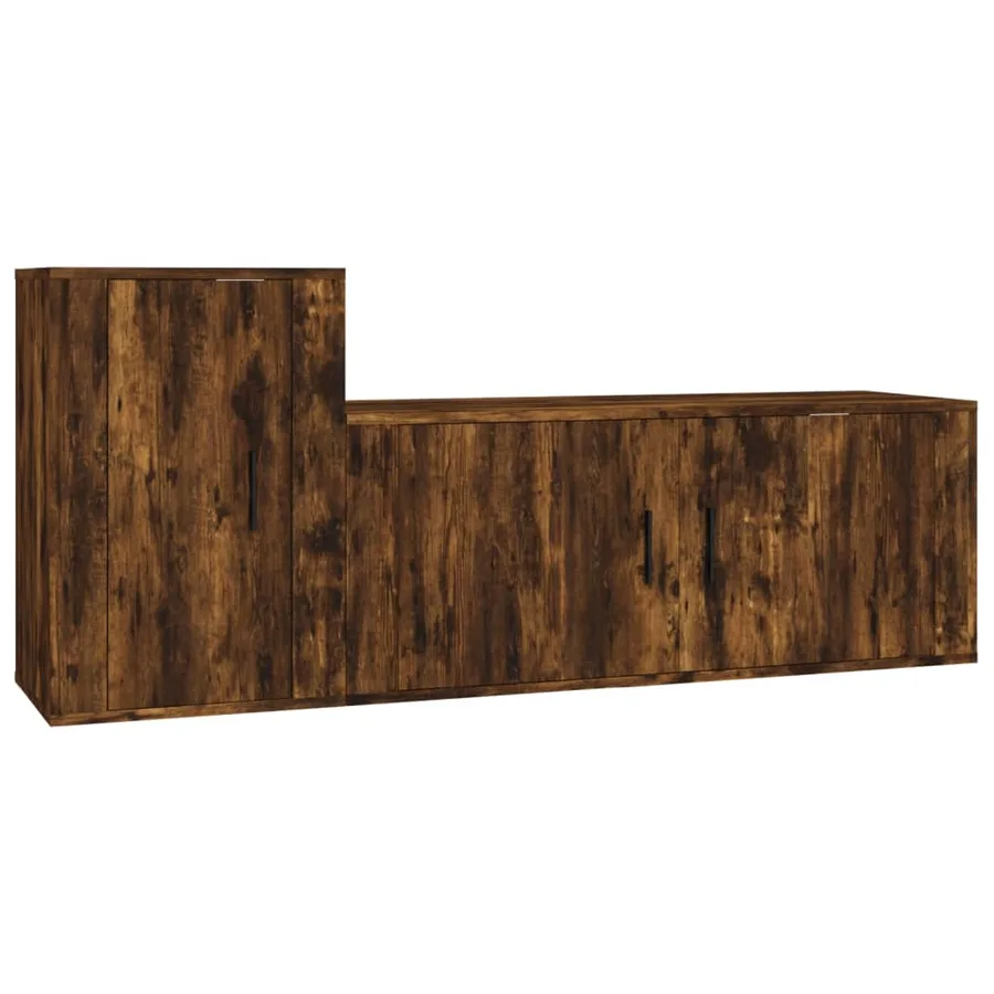 Ensemble de meubles TV 2 pcs Chêne fumé Bois d'ingénierie - 2