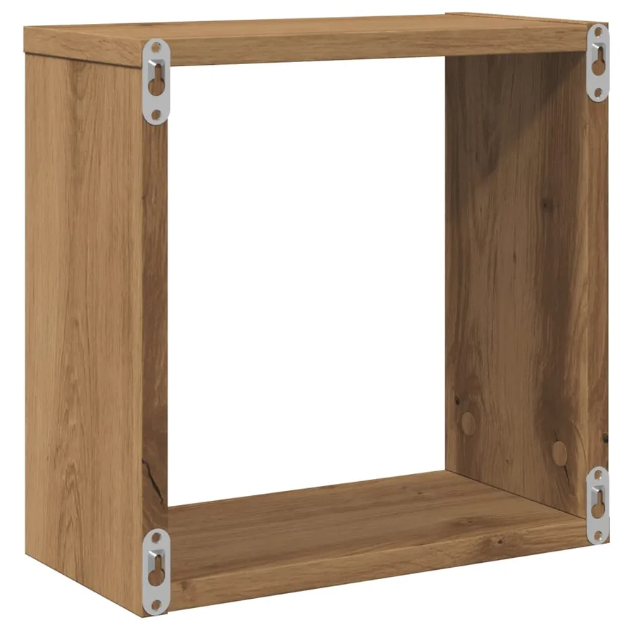Étagères cube murales 4 pcs chêne artisanal bois d'ingénierie - 7