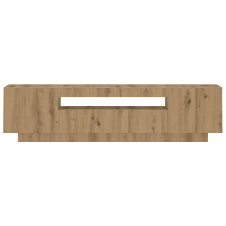 Meuble TV avec lumières LED chêne artisanal bois d'ingénierie - 7