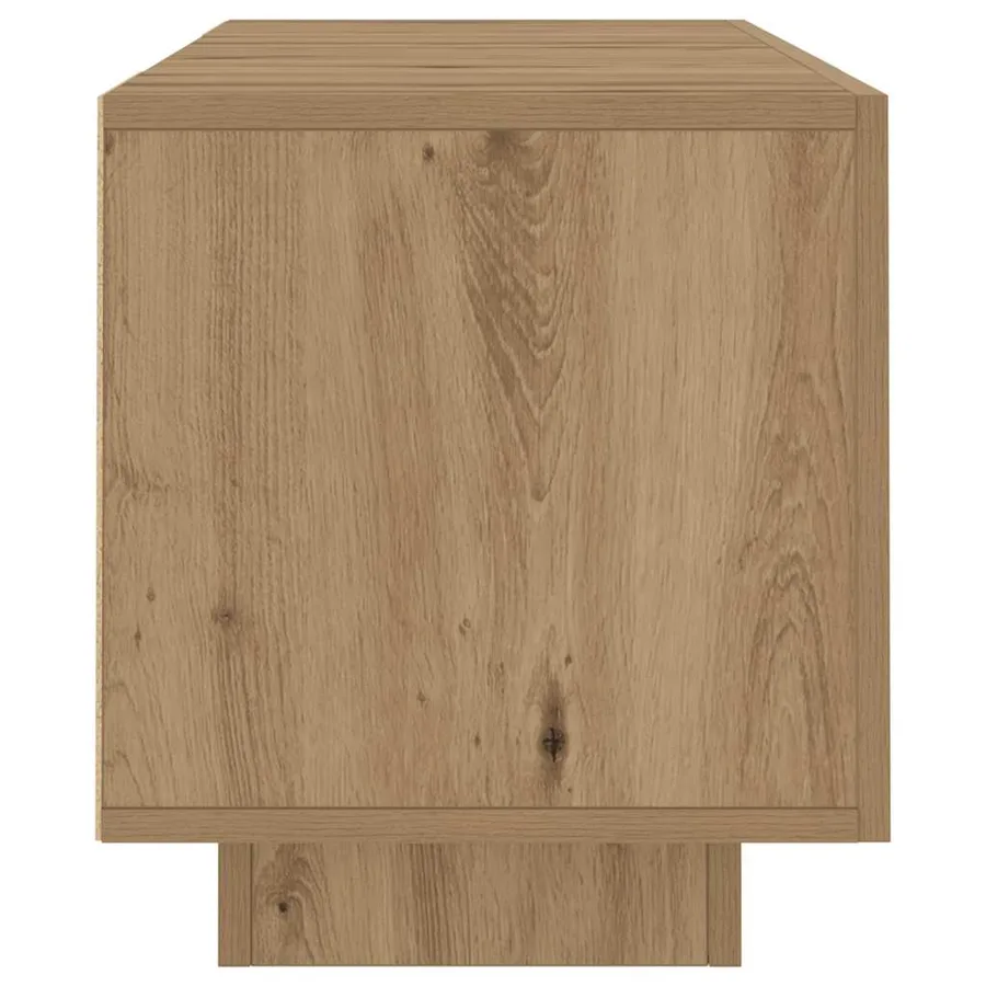 Meuble TV avec lumières LED chêne artisanal bois d'ingénierie - 8