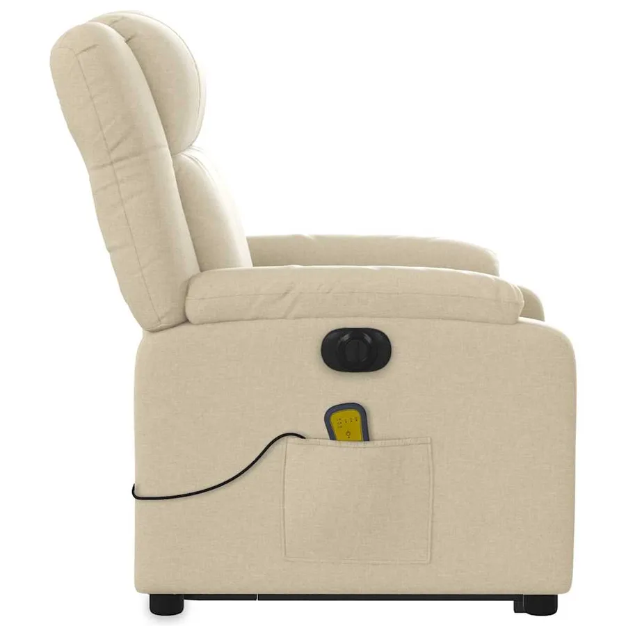 Fauteuil inclinable de massage électrique Crème Tissu - 10