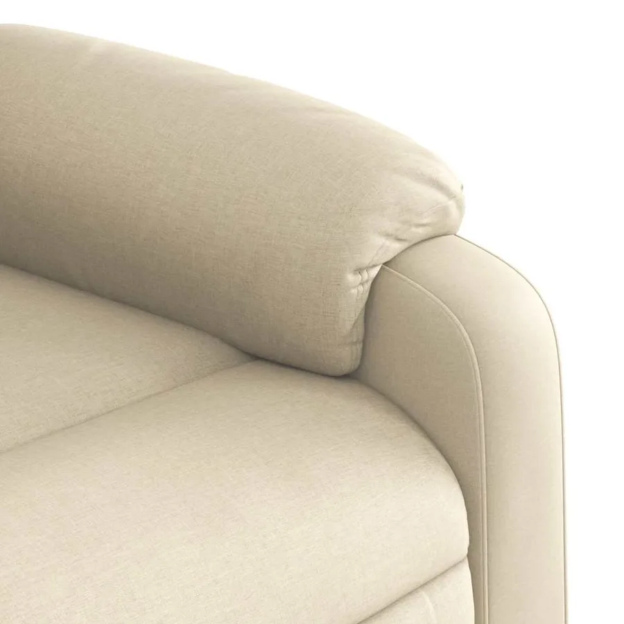 Fauteuil inclinable de massage électrique Crème Tissu - 12