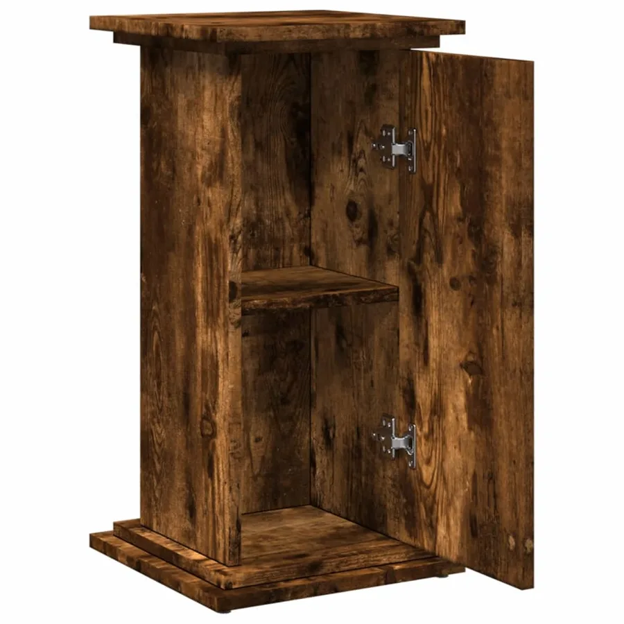 Piédestal avec rangement chêne fumé 31x30x60 cm bois ingénierie - 6
