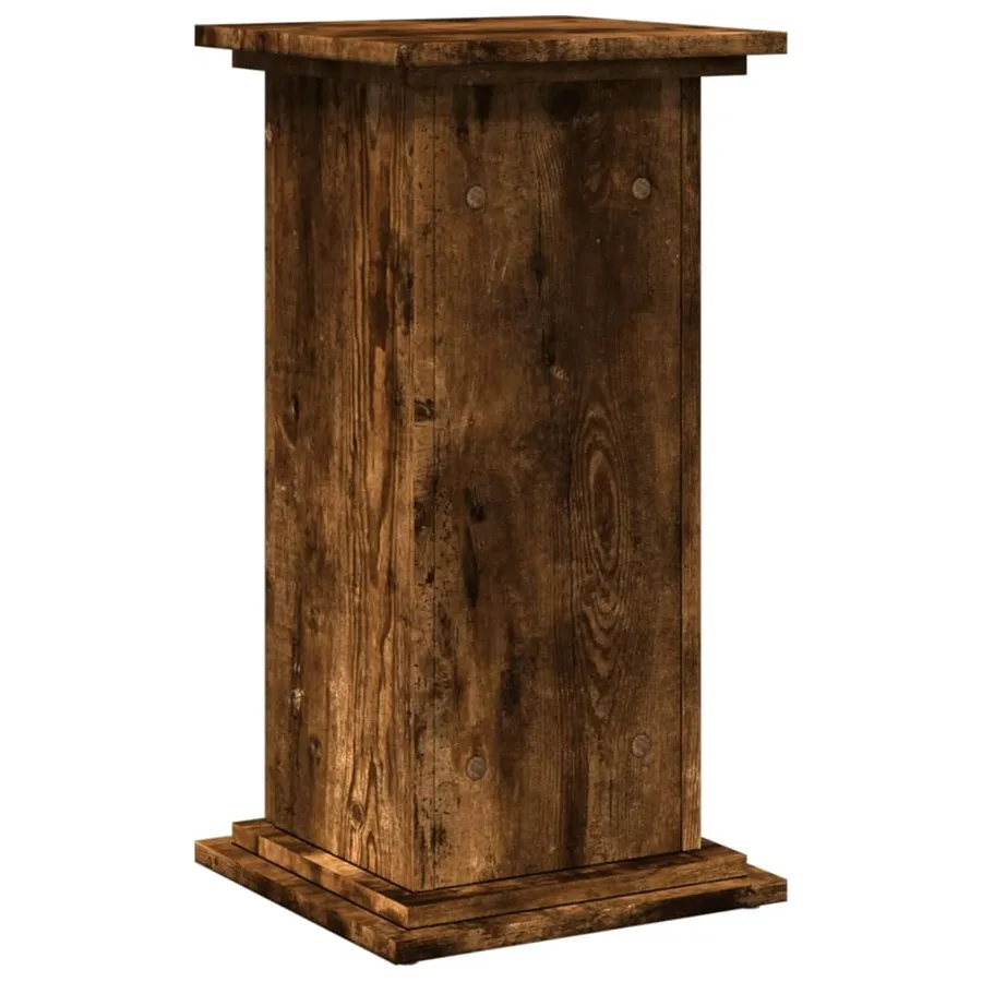 Piédestal avec rangement chêne fumé 31x30x60 cm bois ingénierie - 8