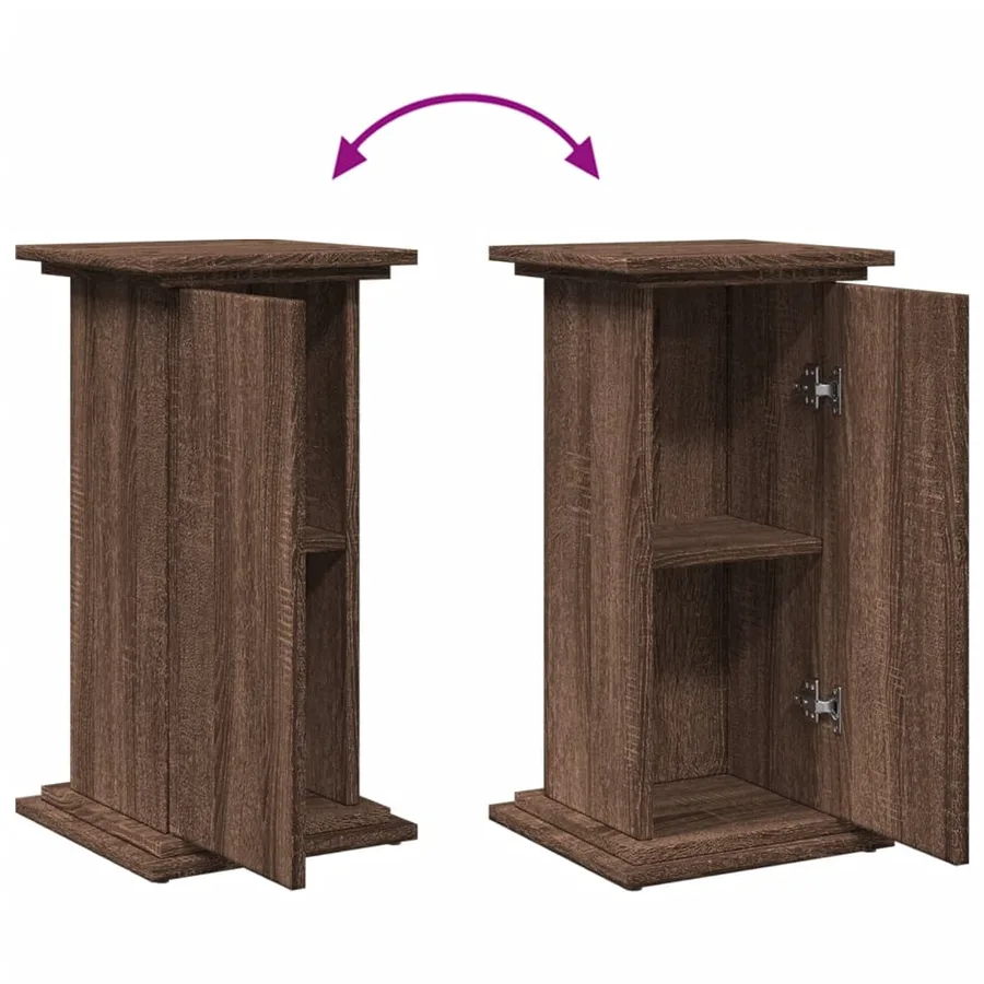Piédestal avec rangement chêne marron bois d'ingénierie - 9