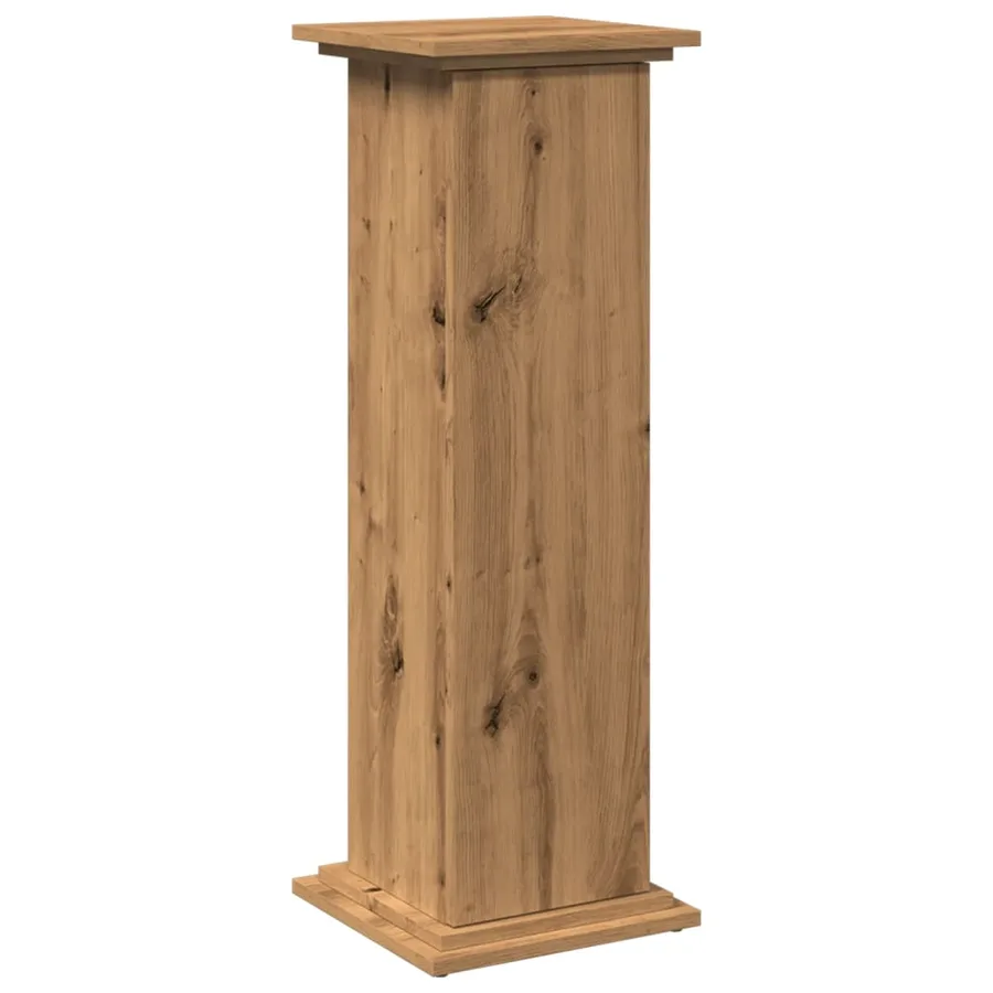 Piédestal avec rangement chêne artisanal bois d'ingénierie - 2