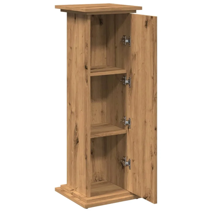 Piédestal avec rangement chêne artisanal bois d'ingénierie - 4