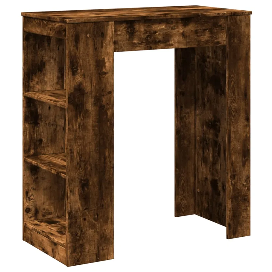 Table de bar avec étagères chêne fumé bois d'ingénierie - 2