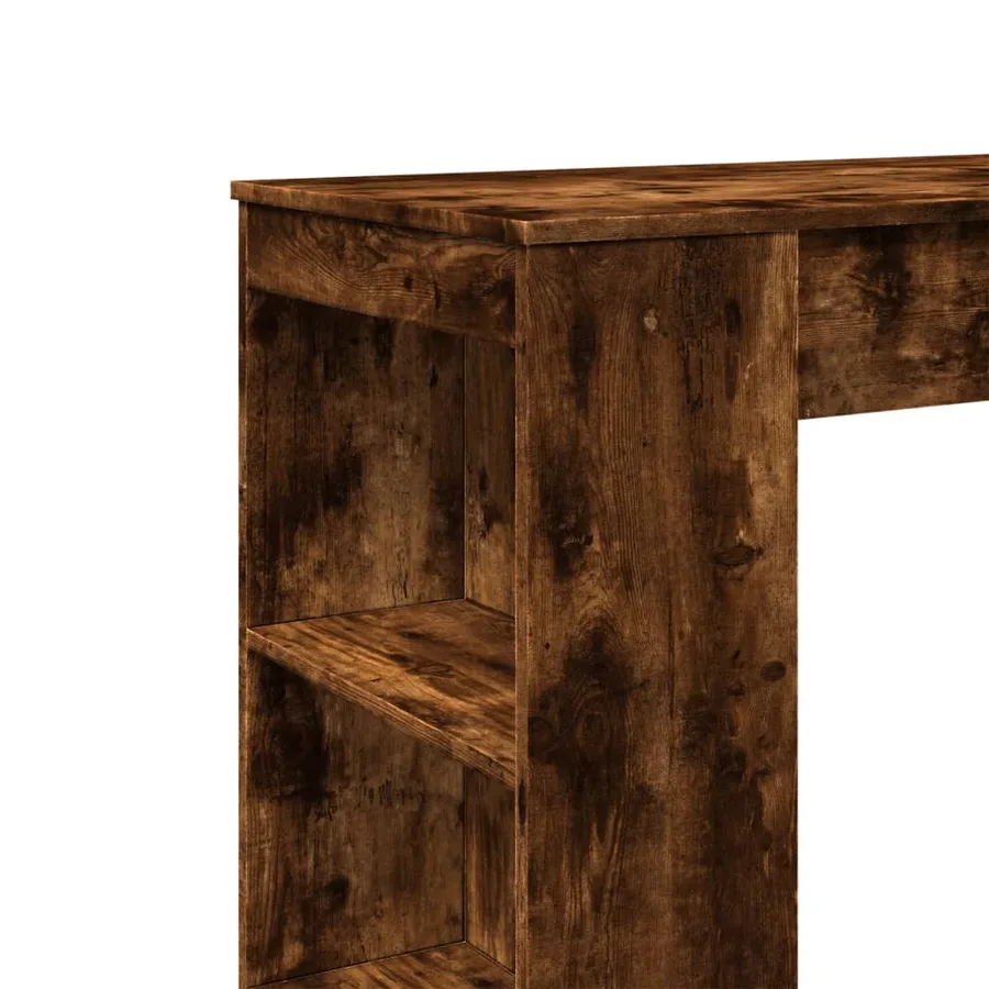 Table de bar avec étagères chêne fumé bois d'ingénierie - 7
