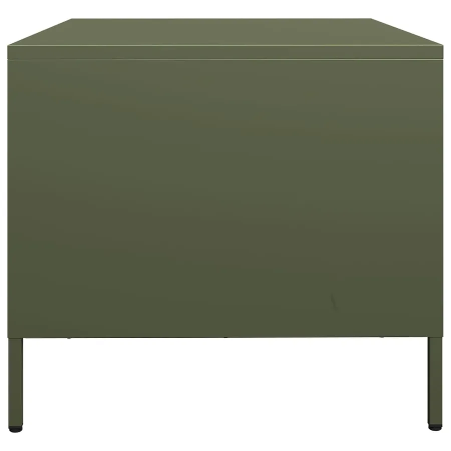 Meuble TV vert olive 68x50x43,5 cm acier laminé à froid - 7