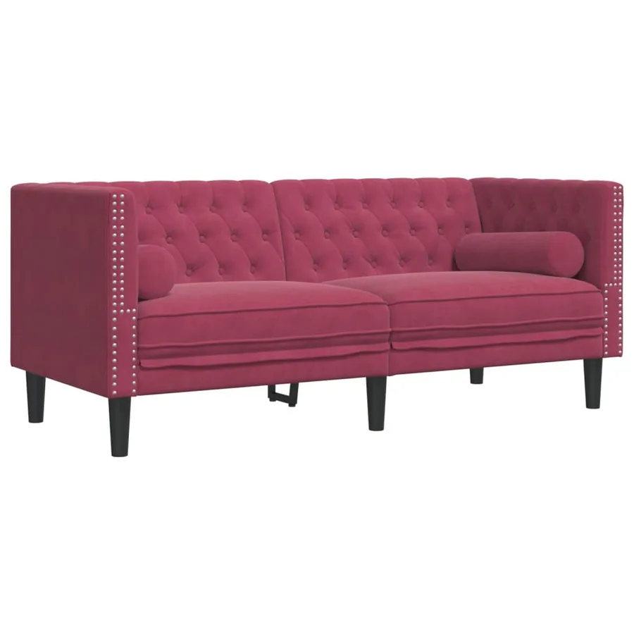 Ensemble de canapé Chesterfield et traversins 3 pcs velours - 5
