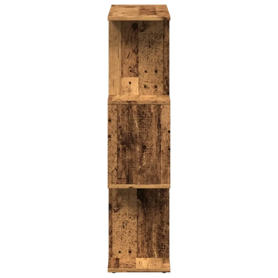 Étagère séparatrice de pièce à 3 niveaux vieux bois 70x24x97 cm - 7
