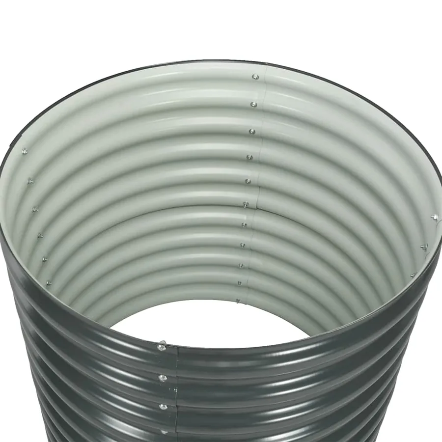 Lit surélevé de jardin 80x80x81 cm Acier galvanisé Gris - 5