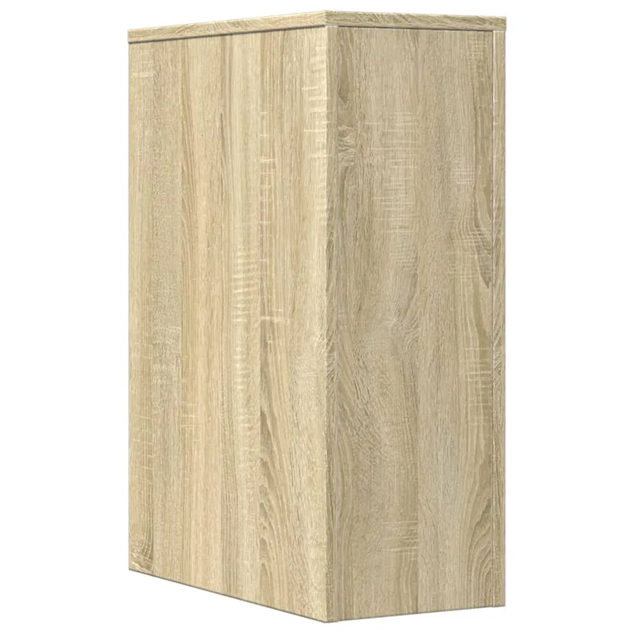 Armoire de salle de bain étroite avec roulettes chêne sonoma - 6