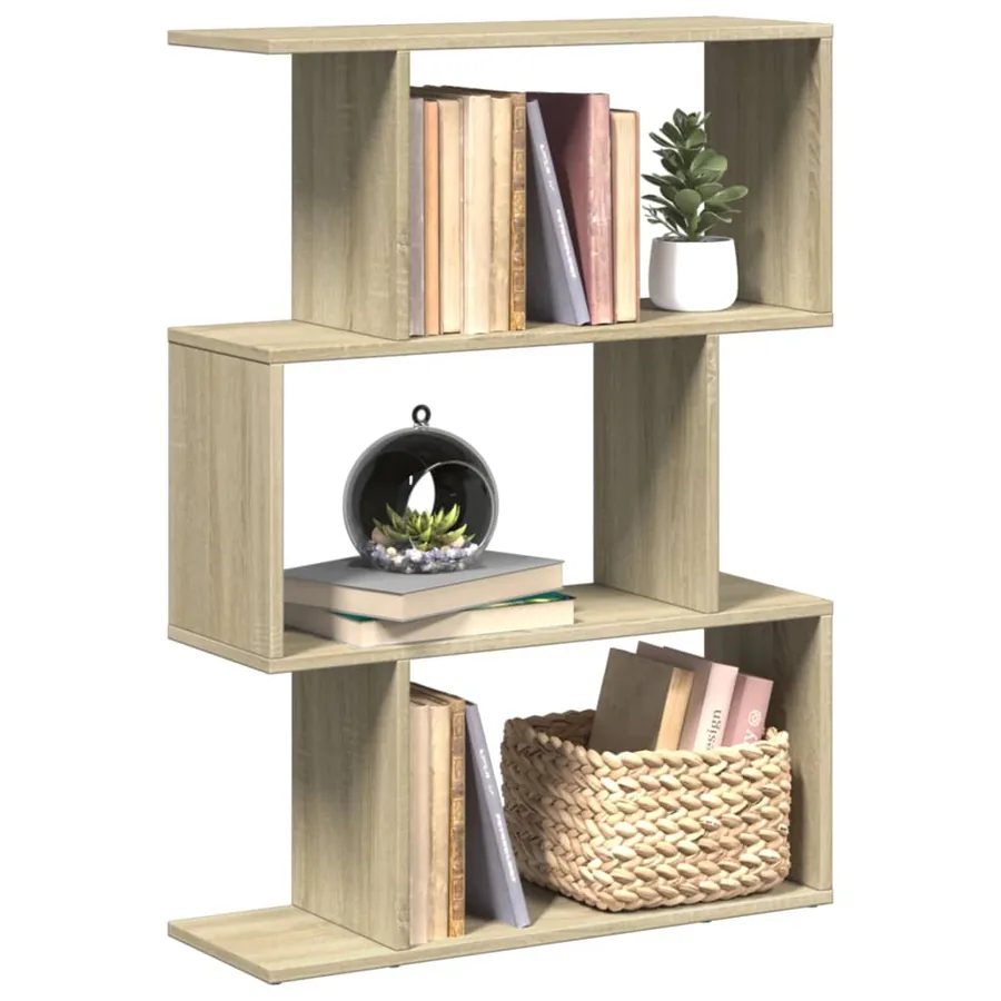 Étagère séparatrice de pièce 3 niveaux chêne sonoma 70x24x97 cm