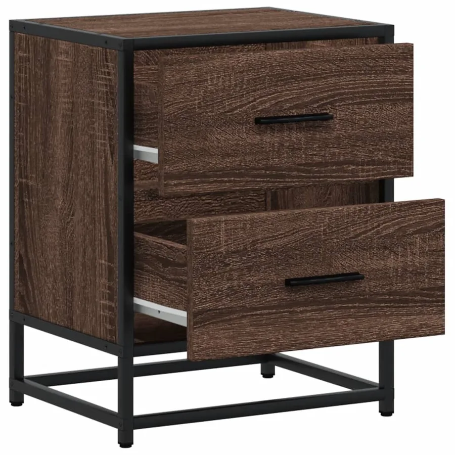 Tables de chevet 2 pcs chêne marron 40x31x50 cm bois ingénierie - 9