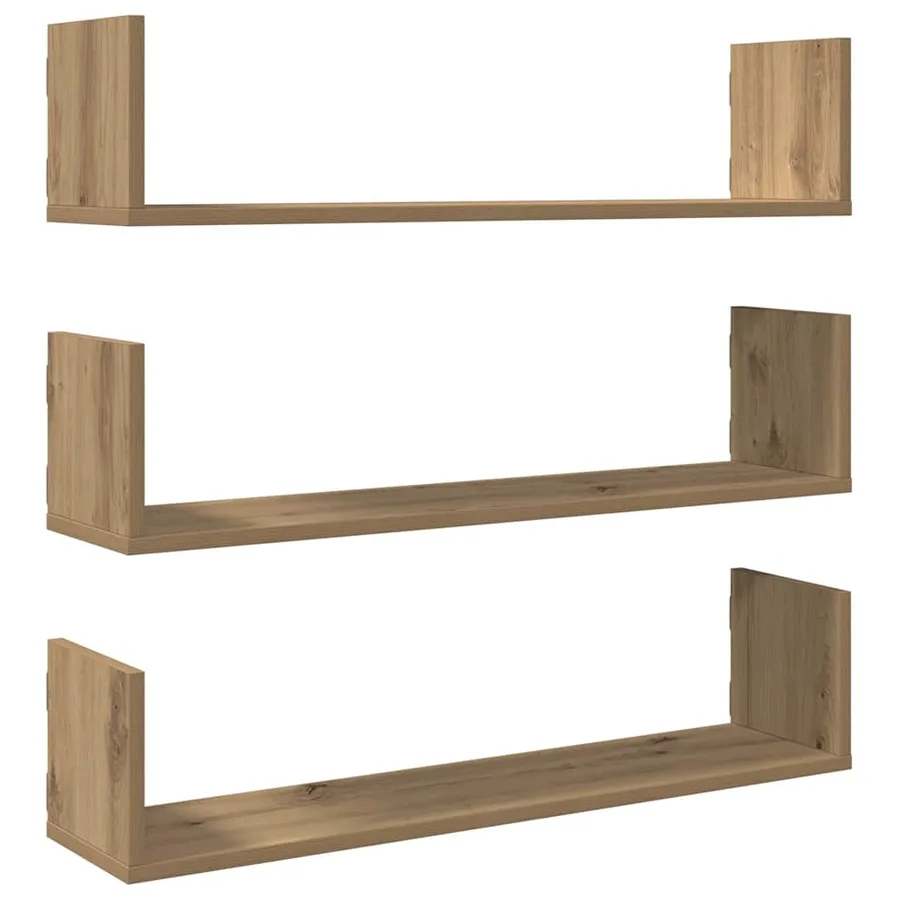 Étagères murales 3 pcs chêne artisanal bois d'ingénierie - 2