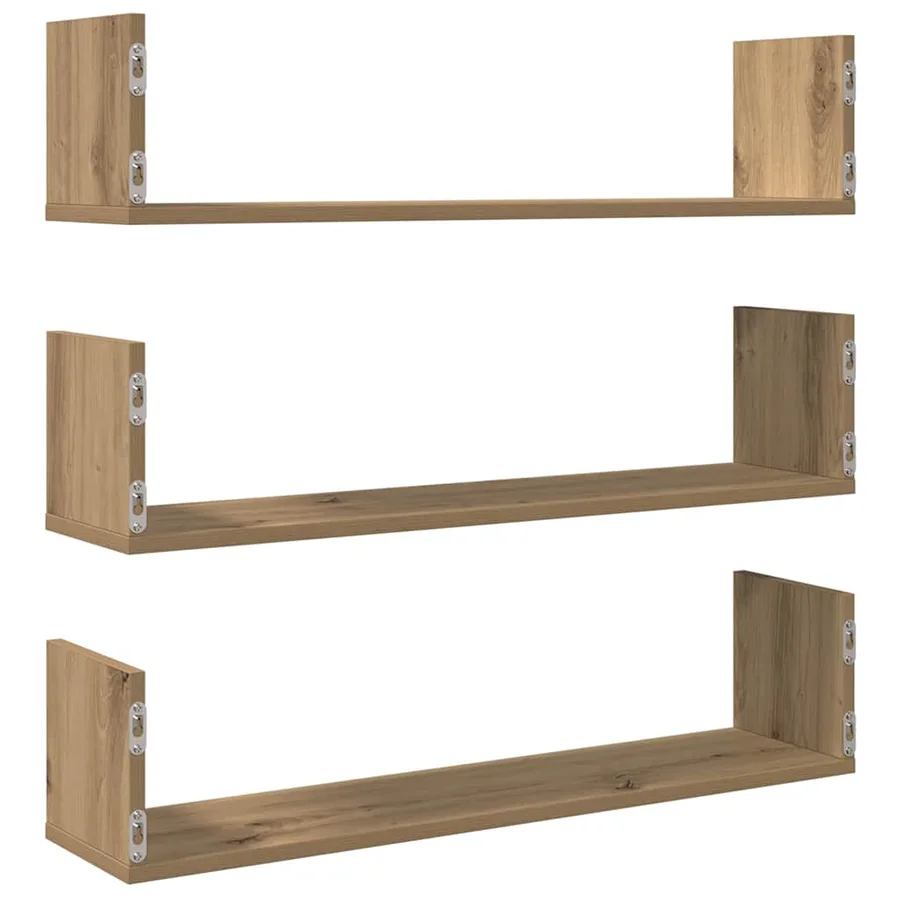 Étagères murales 3 pcs chêne artisanal bois d'ingénierie - 6