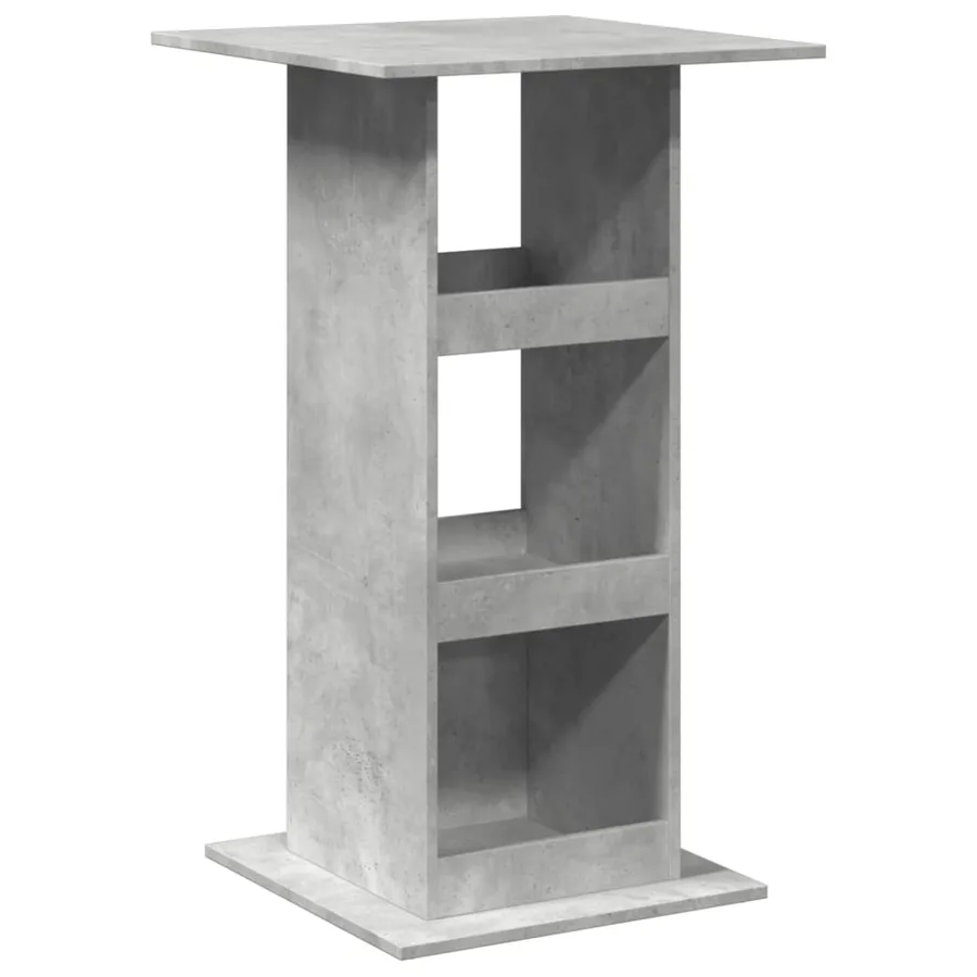 Table de bar avec rangement gris béton bois d'ingénierie - 2