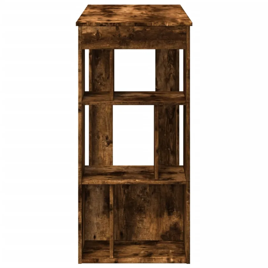 Table de bar avec étagères chêne fumé bois d'ingénierie - 5