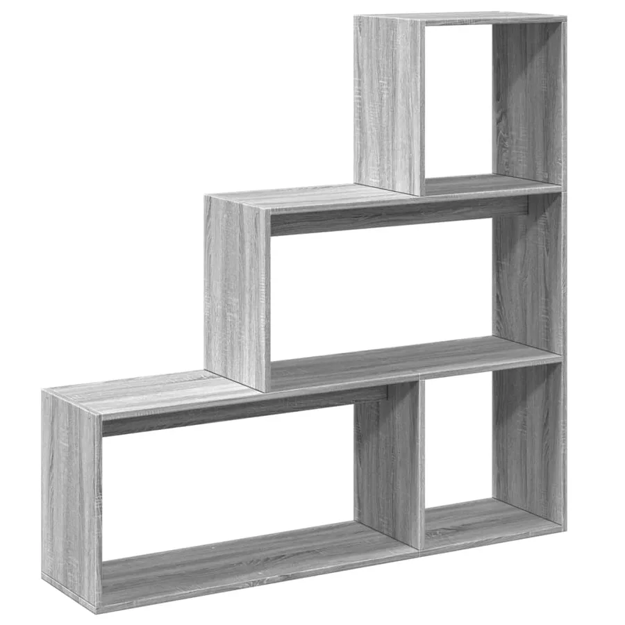 Étagère séparatrice de pièce 3niveaux sonoma gris 123x29x123 cm - 7