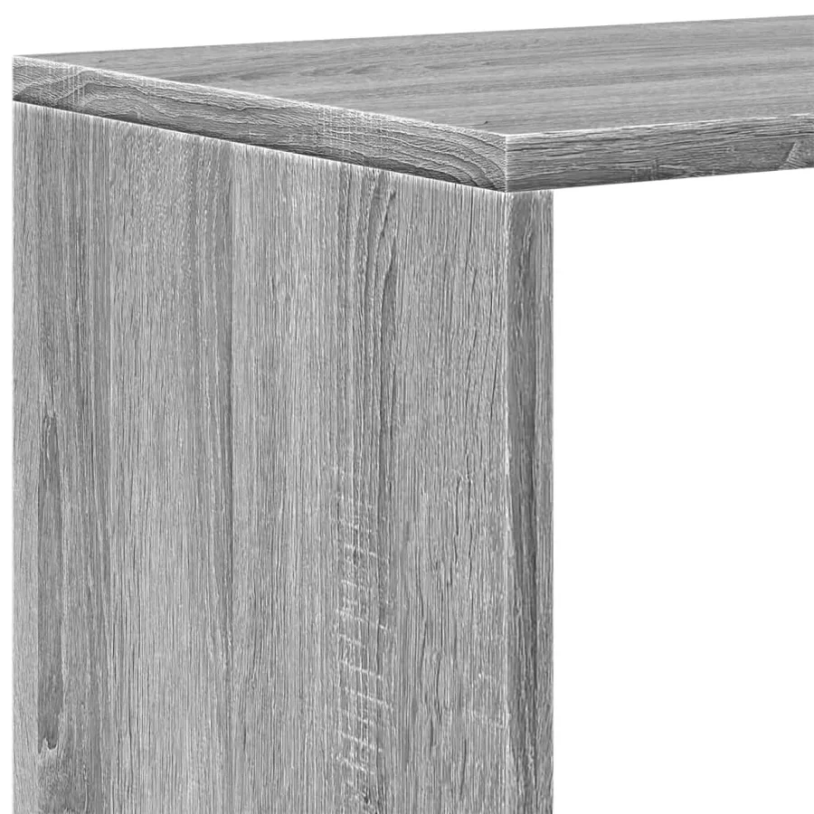 Étagère séparatrice de pièce 3niveaux sonoma gris 123x29x123 cm - 9