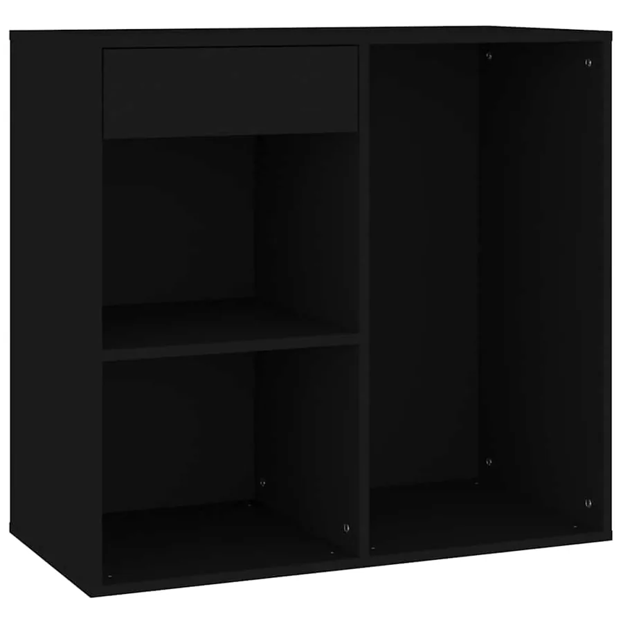 Armoire à cosmétiques noir 80x40x75 cm bois d'ingénierie - 3