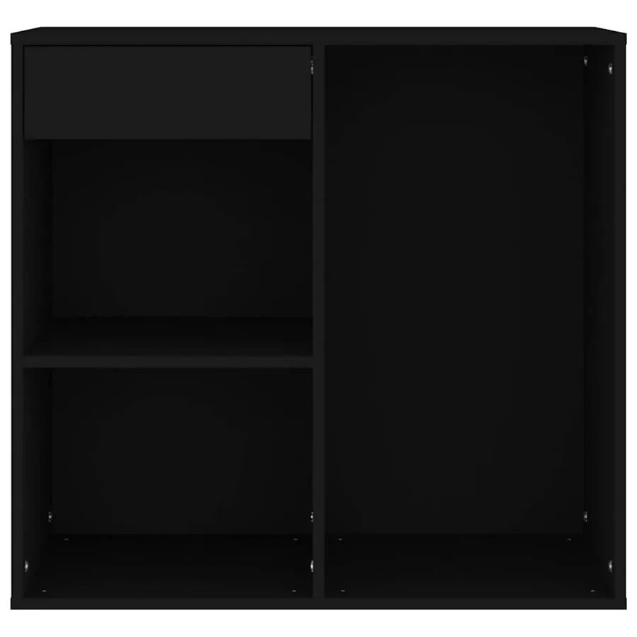 Armoire à cosmétiques noir 80x40x75 cm bois d'ingénierie - 4