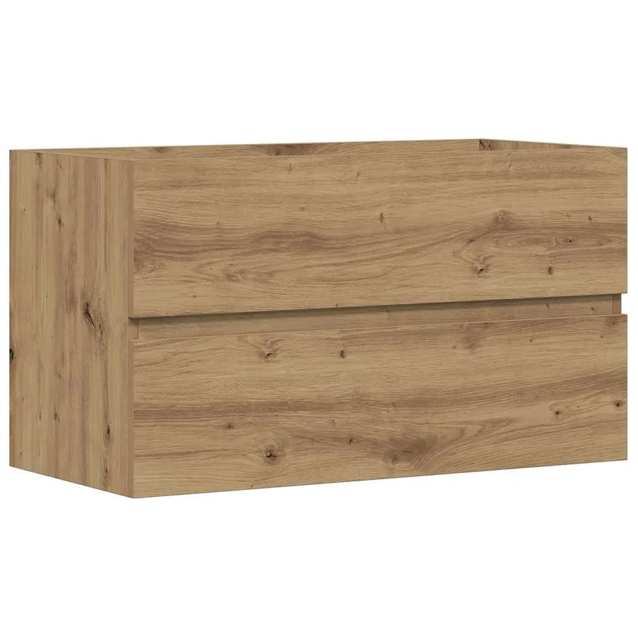 Armoire d'évier chêne artisanal 90x38,5x45 cm bois d'ingénierie - 2