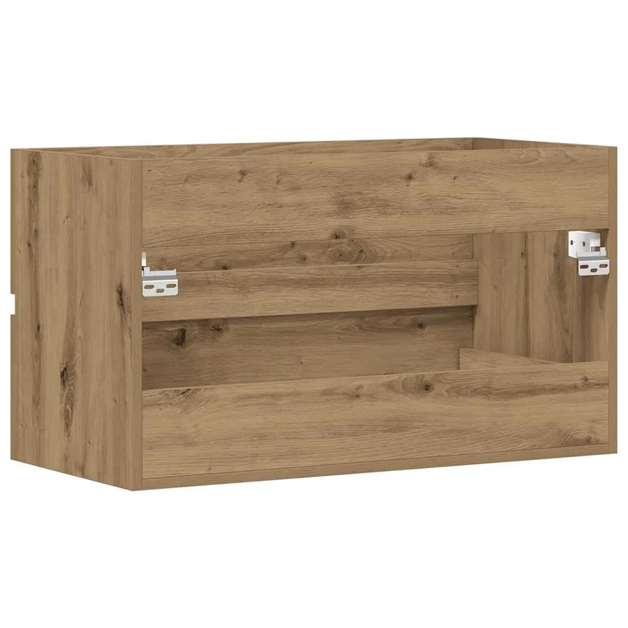 Armoire d'évier chêne artisanal 90x38,5x45 cm bois d'ingénierie - 7