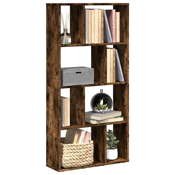 Bibliothèque chêne fumé 60x20x120,5 cm bois d'ingénierie