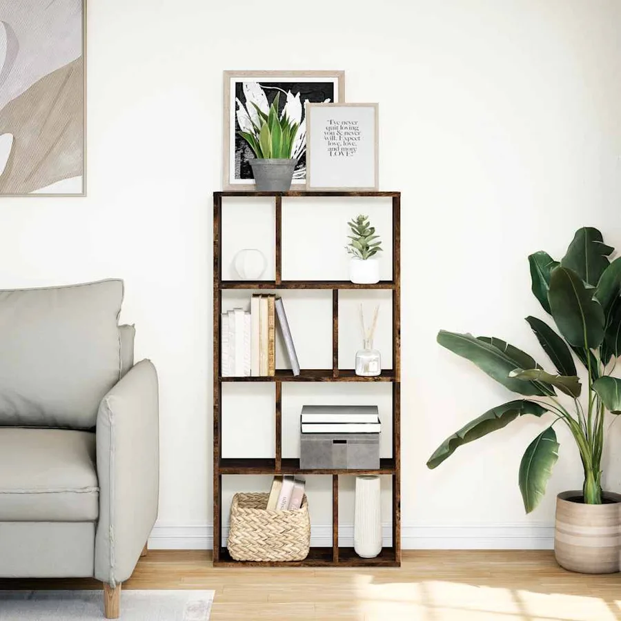 Bibliothèque chêne fumé 60x20x120,5 cm bois d'ingénierie - 3