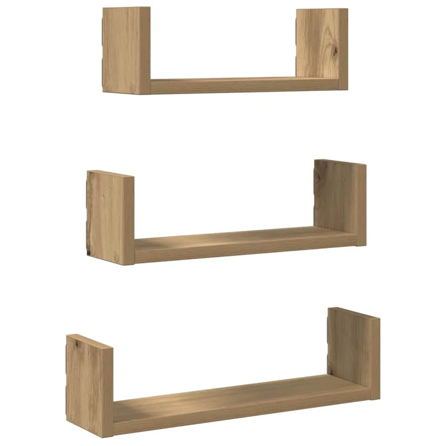 Étagères murales 3 pcs chêne artisanal bois d'ingénierie - 2