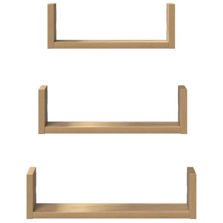 Étagères murales 3 pcs chêne artisanal bois d'ingénierie - 4
